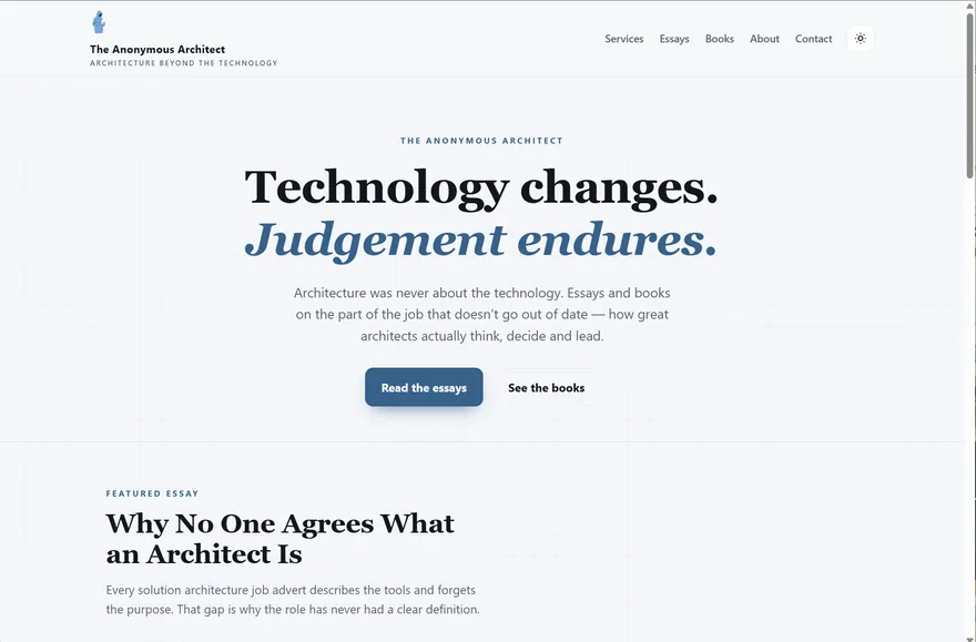 The The Anonymous Architect website