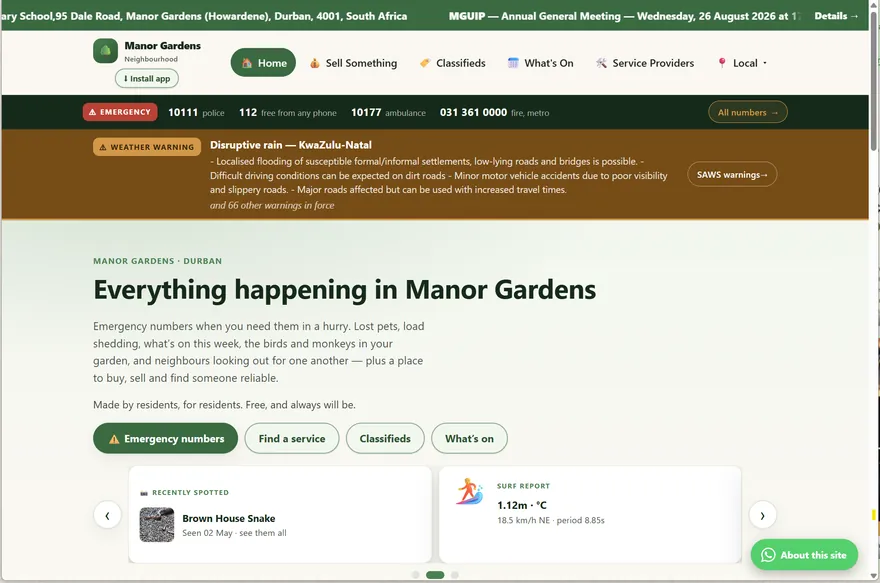 The Manor Gardens Community website